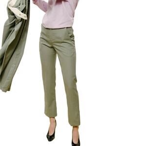 CARLEEN Poppy Pants Sage Wool Grid Check Women's Size 2